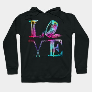 Love Ice Hockey Girls Hockey Hoodie